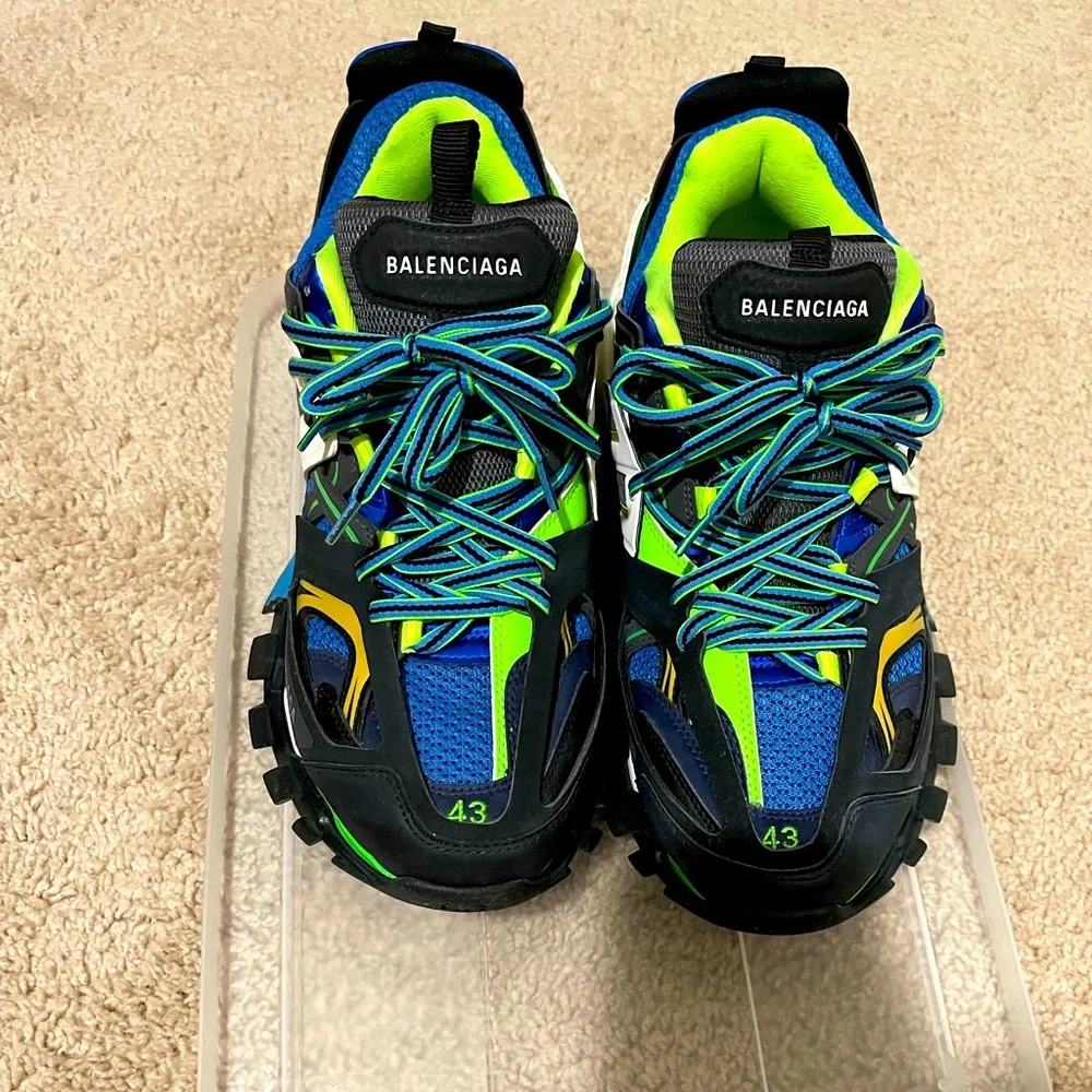 Balenciaga Multicolor Blue Neon Green Black Track Sneakers